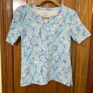 Talbots MP Tropical Print Short Sleeve Top